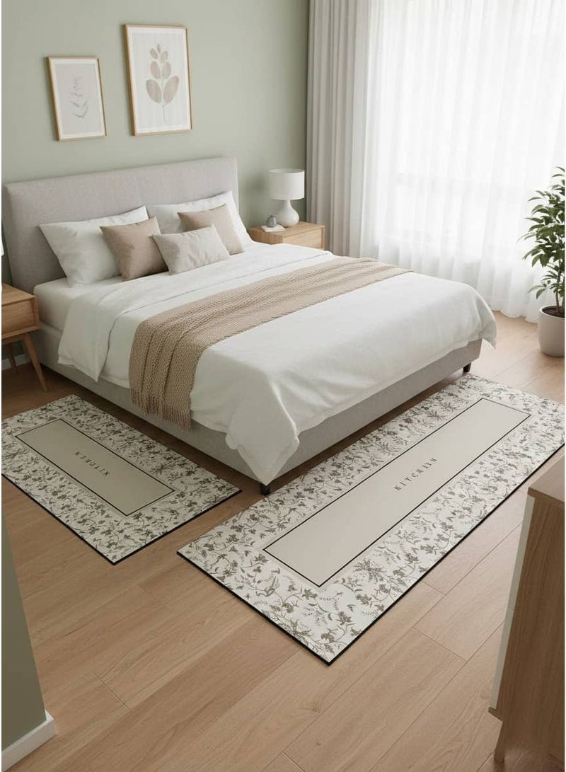 أديلي سجاد مطبخ من طين الدياتوم بسمك 3.5 مم، مجموعة 2 قطعة، سجادة ماصة ومريحة ومضادة للانزلاق، سجاد أرضية سريع الجفاف للمطبخ والحمام والغسيل، 40×60 سم + 40×120 سم - Image 3